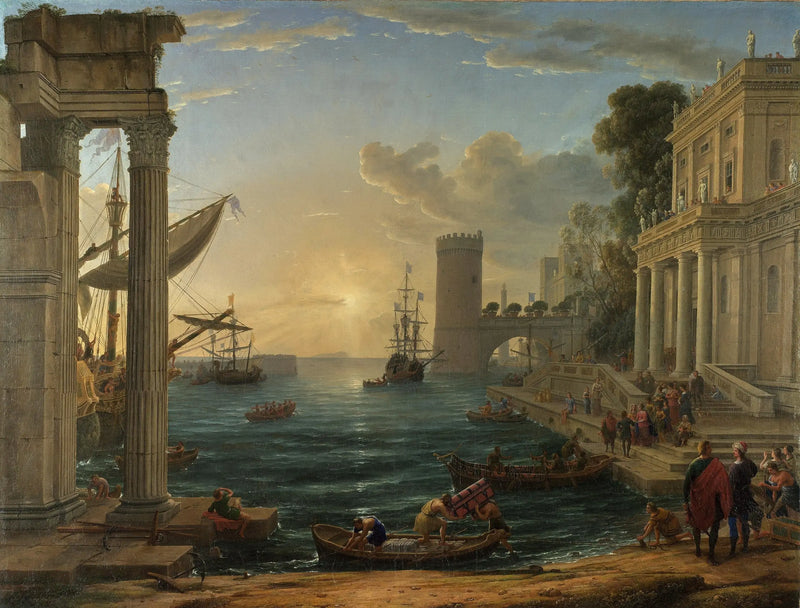 La embarque de la reina de Saba - Claude Lorrain