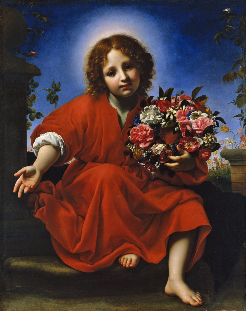 El Niño Jesús con una corona de flores - Carlo Dolci