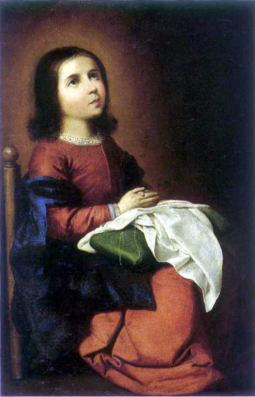 La Niña Virgen en oración - Francisco de Zurbarán