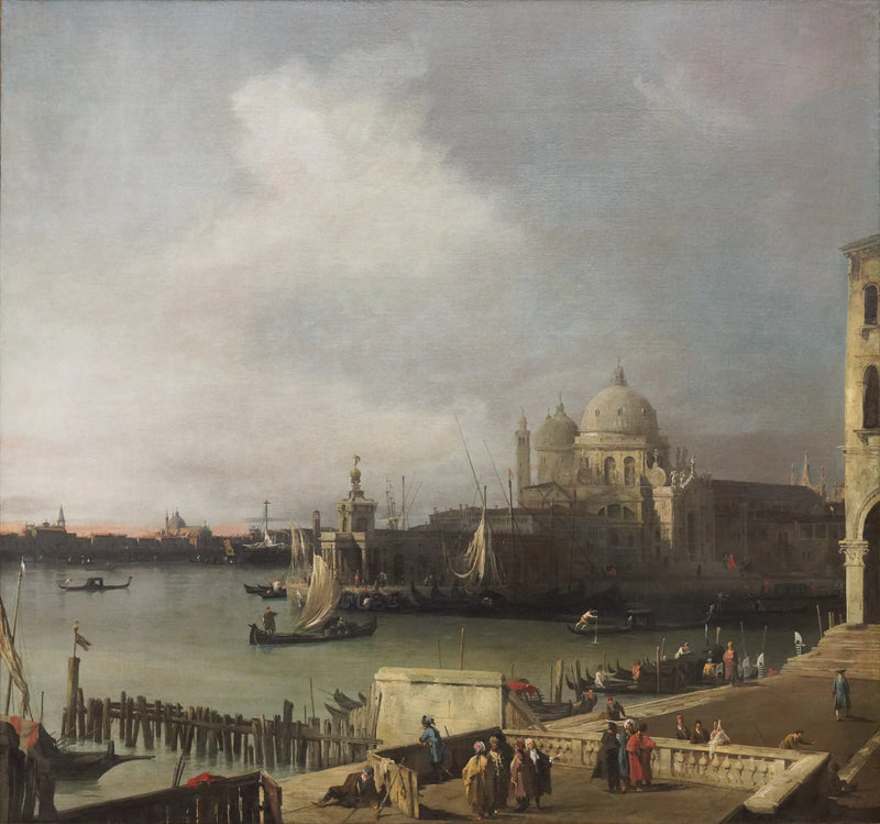 La entrada del Gran Canal, con Santa Maria della Salute y el canal de la Giudecca, vista desde la extremidad occidental del Molo - Canaletto