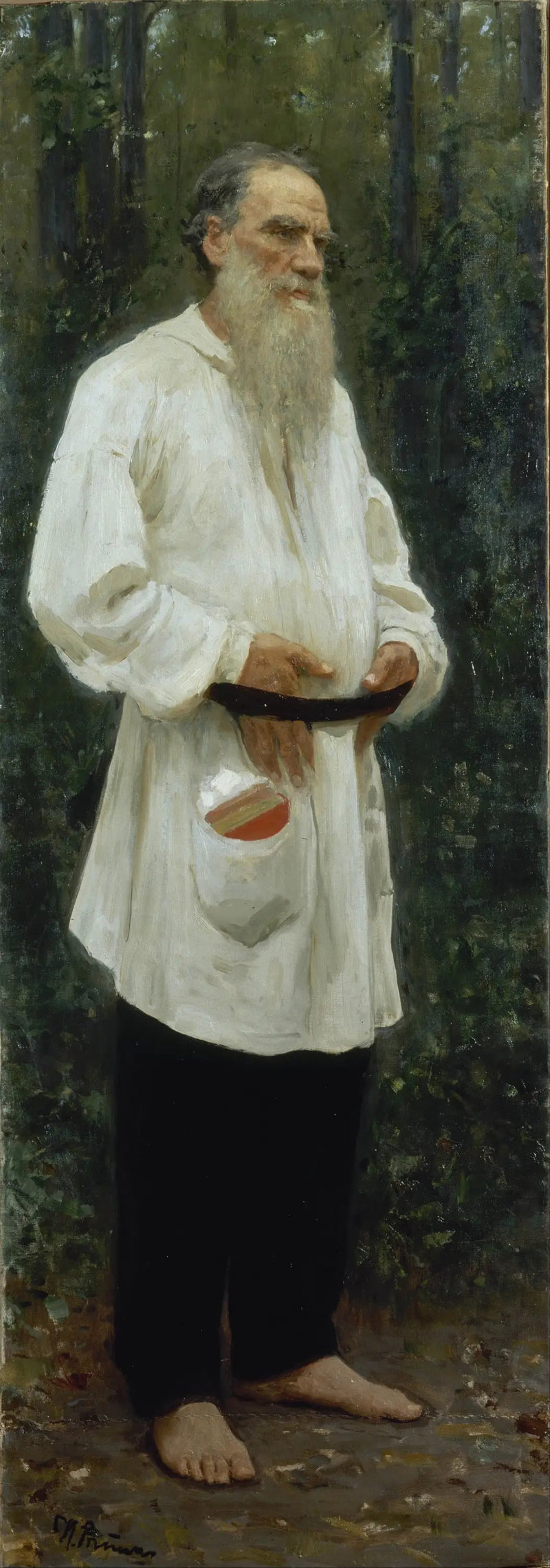 León Tolstói descalzo - Ilya Repin
