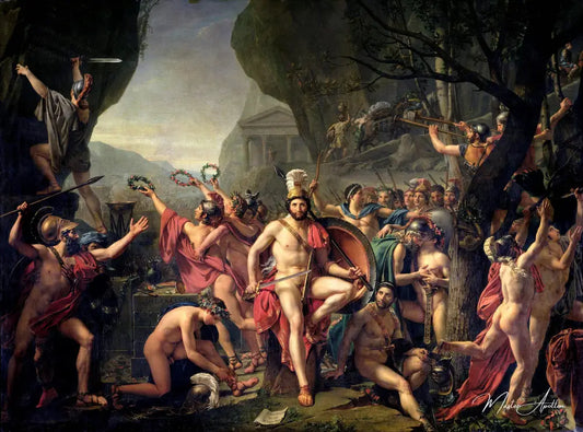 Léonidas aux Thermopyles - Jacques-Louis David - Reproductions de tableaux et peintures haut de gamme