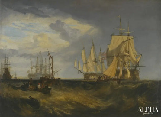 L'équipage de bateau prend une ancre - William Turner - Reproductions de tableaux et peintures haut de gamme