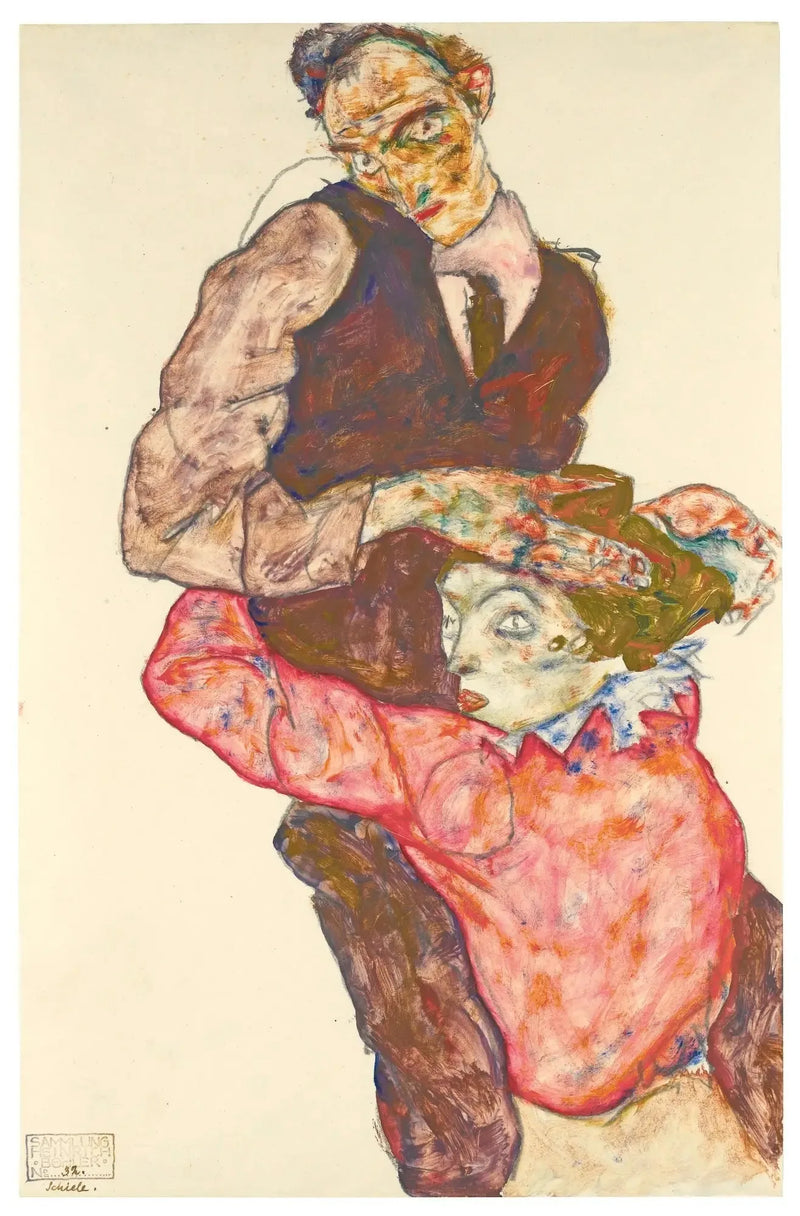 Los amantes (Autorretrato con Wally) - Egon Schiele