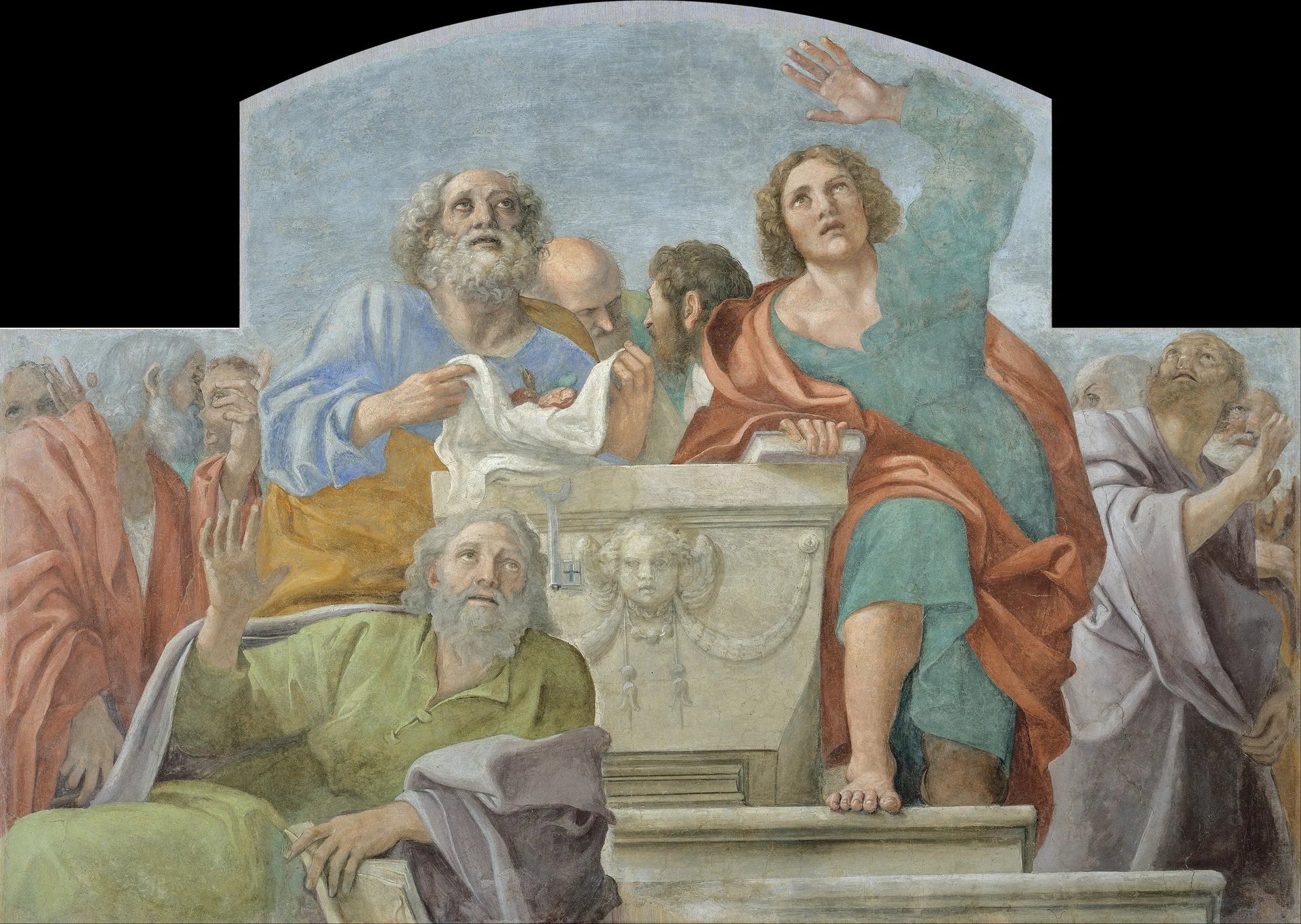 Les apôtres autour du sépulcre de la Vierge Marie - Francesco Albani image 1 reproduction artisanale de tableau