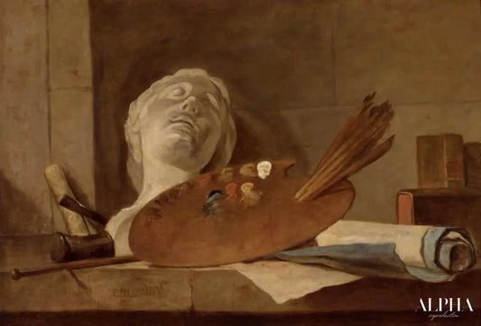 Les attributs de la peinture et de la sculpture - Jean Siméon Chardin - Reproductions de tableaux et peintures haut de gamme