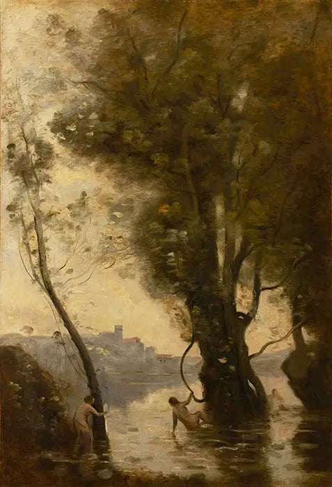 Las bañistas de las Islas Borromeas - Jean-Baptiste Camille Corot