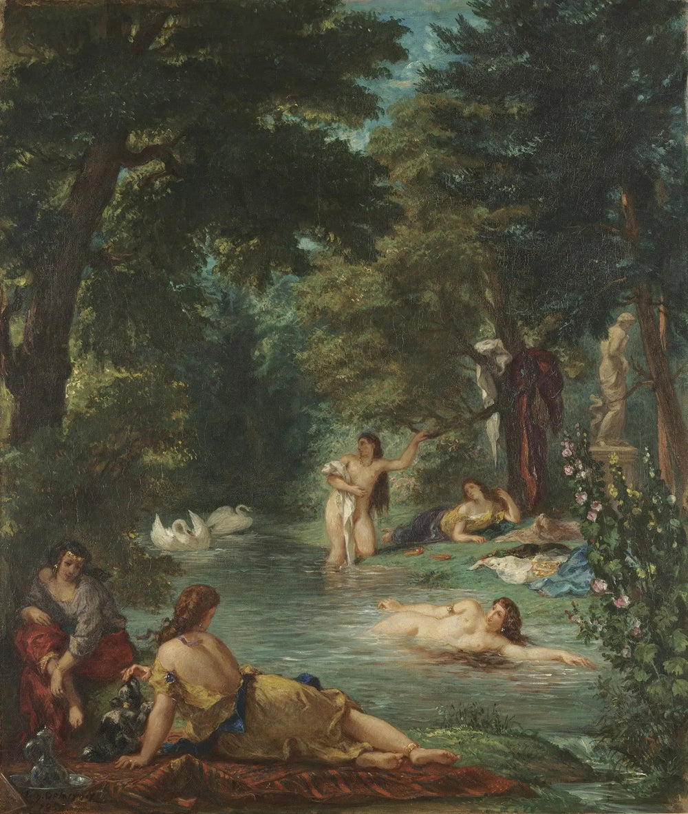 Les baigneuses - Eugène Delacroix image 1 reproduction artisanale de tableau
