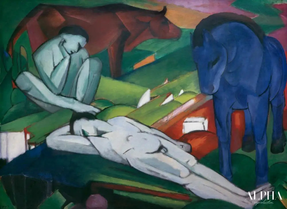 Les bergers - Franz Marc - Reproductions de tableaux et peintures haut de gamme