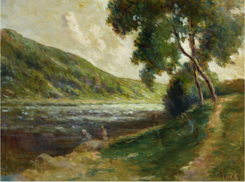 Los márgenes del Sena en los alrededores de Rolleboise - Maximilien Luce