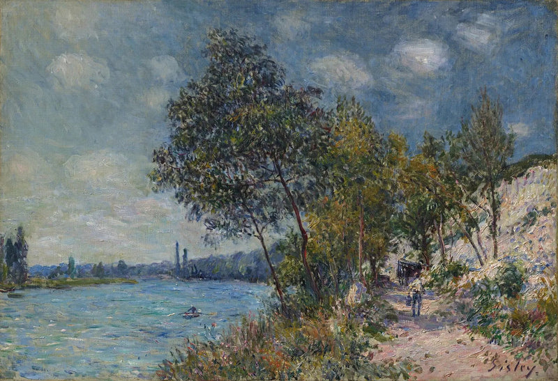 Las canteras de piedra de Veneux al sol, por la mañana - Alfred Sisley