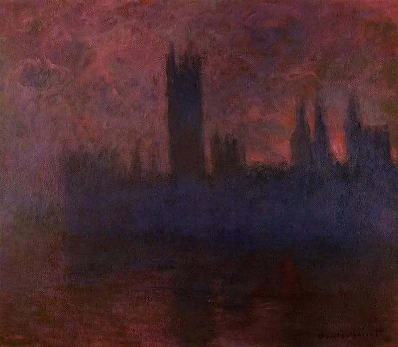 Las Cámaras del Parlamento, Sinfonía en Rosa - Claude Monet