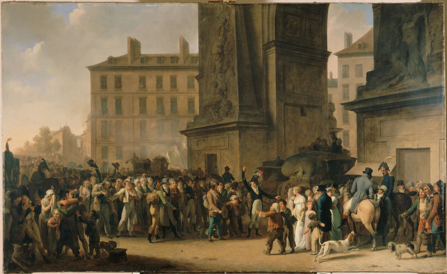 Los Conscritos de 1807 desfilando frente a la puerta Saint-Denis - Louis-Léopold Boilly