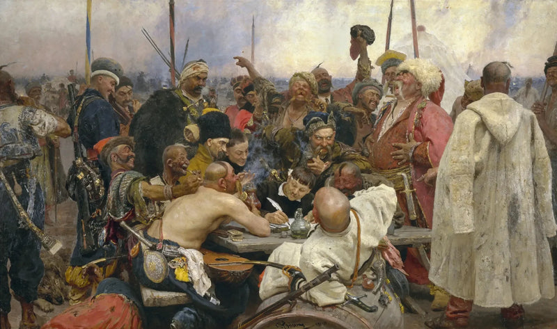 Los cosacos zaporogues escribiendo una carta al sultán de Turquía - Ilya Repin