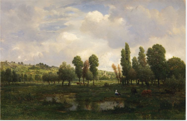 Les Coteaux de Melun - Théodore Rousseau image 1 reproduction de peinture à l’huile