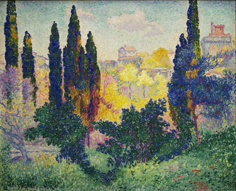 Los Cipreses en Cagnes - Henri-Edmond Cross
