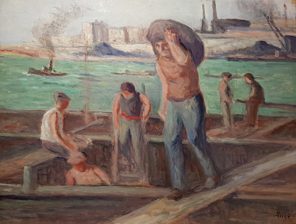 Les débardeurs - Maximilien Luce image 1 reproduction artisanale de tableau