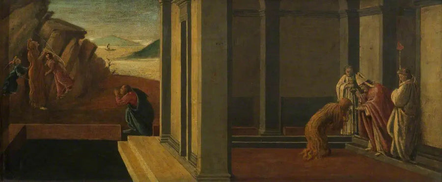 Los últimos instantes de la Magdalena (predela, panel cuatro) - Sandro Botticelli