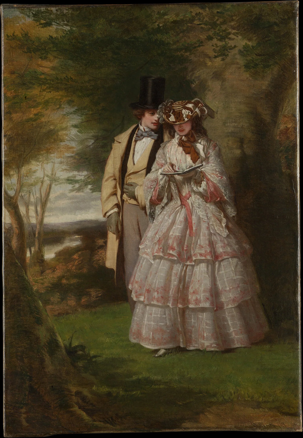 Les deux figures centrales de « Derby Day » - William Powell Frith image 1 tableau peint à l’huile sur toile