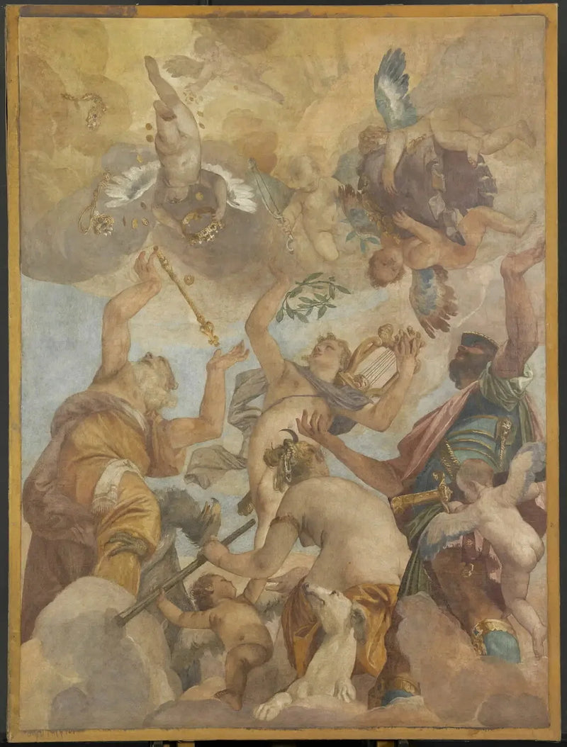 Los dioses del Olimpo: Júpiter, Apolo, Diana y Marte - Paul Véronèse
