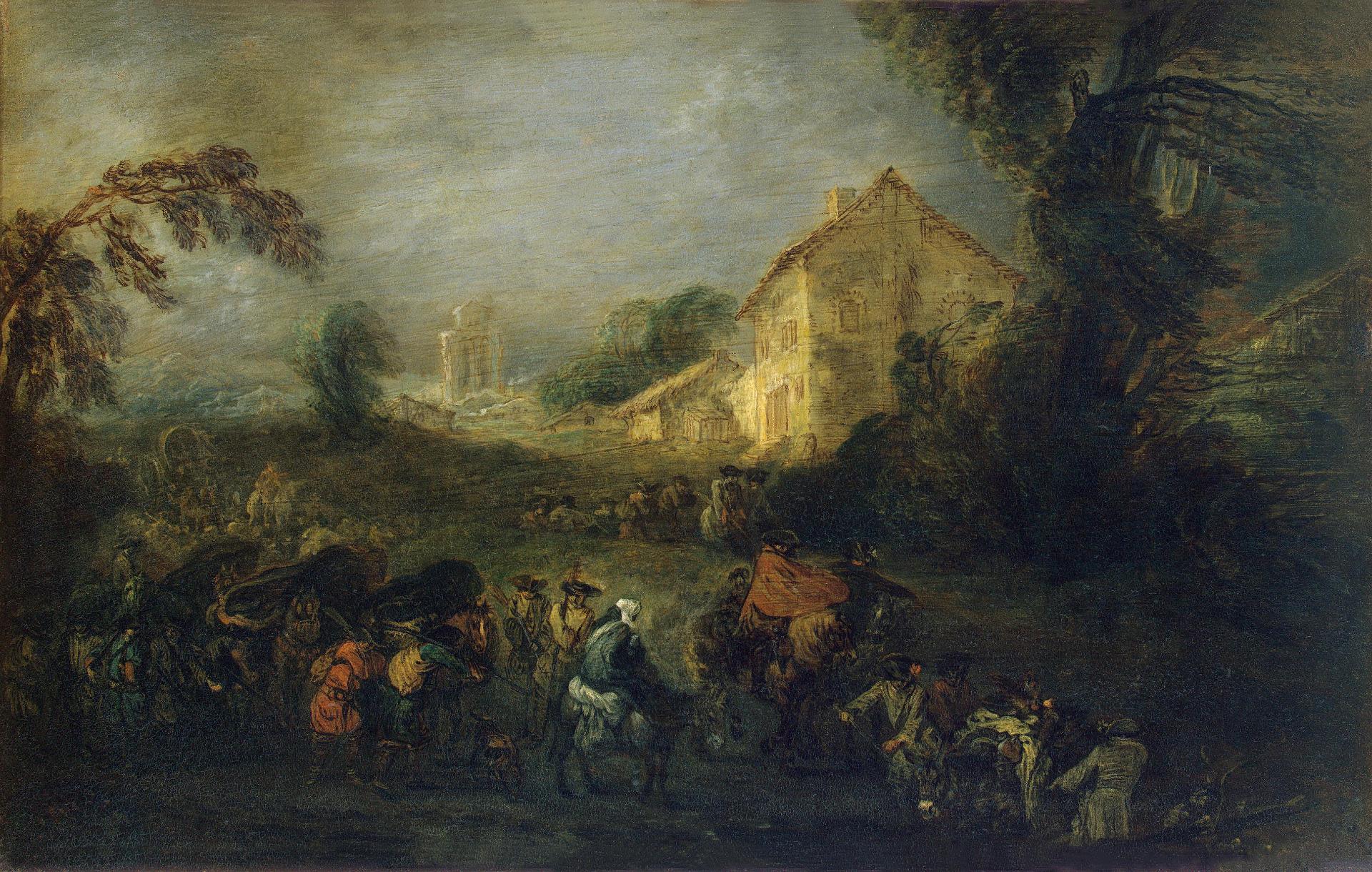 Les difficultés de la guerre - Antoine Watteau - Alpha Reproduction