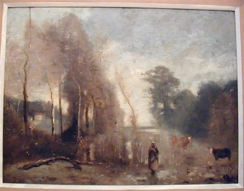 Les Étangs de Ville d'Avray - Jean-Baptiste Camille Corot image 1 tableau peint à l’huile sur toile