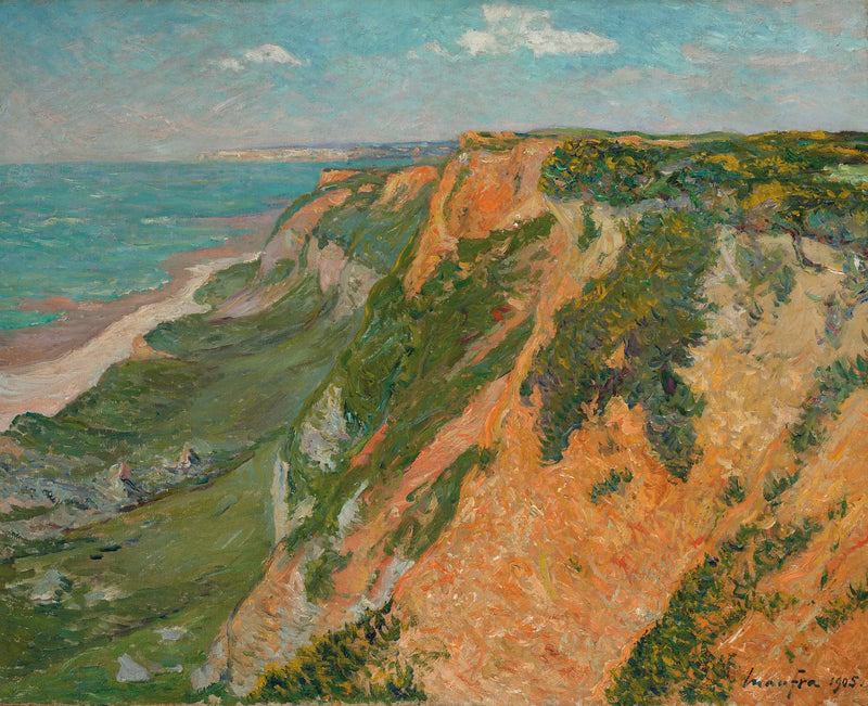 Los acantilados rojos de Octeville, Baja-Seine - Maxime Maufra
