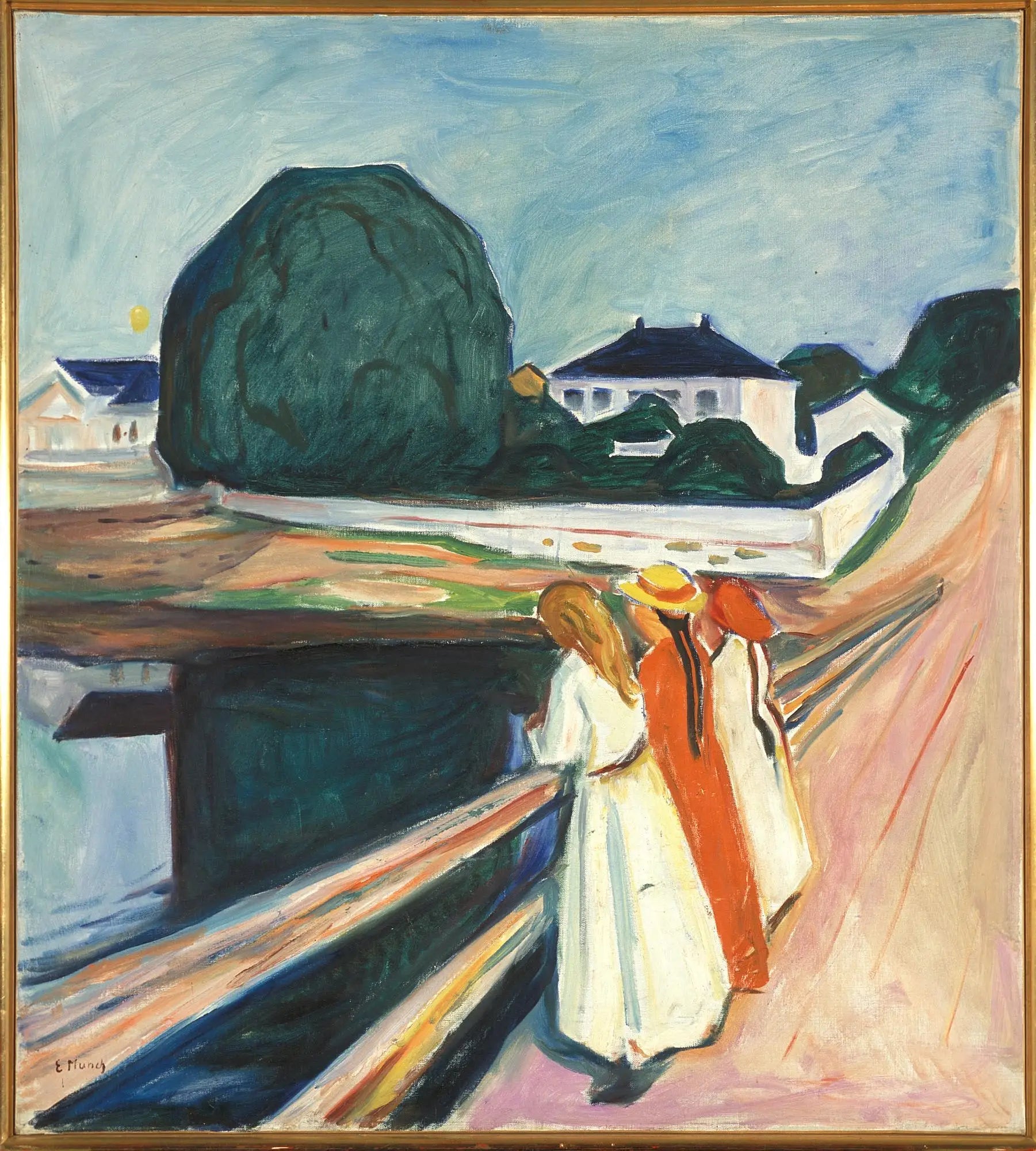 Les Filles sur le pont - Edvard Munch image 1 copie peinte à la main à l’huile