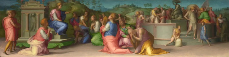 Los hermanos de José piden ayuda - Pontormo
