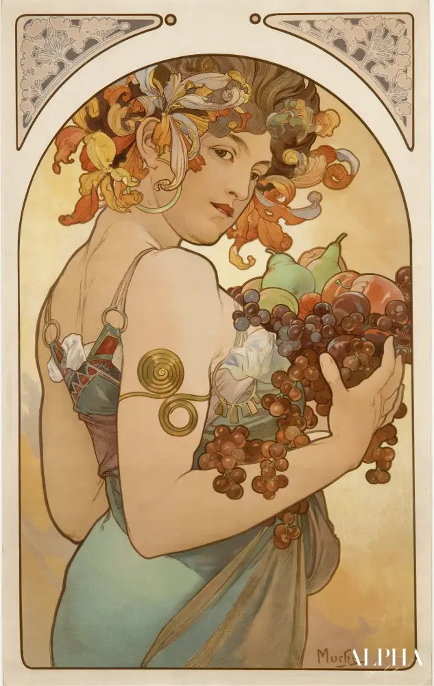 Les fruits - Mucha - Reproductions de tableaux et peintures haut de gamme