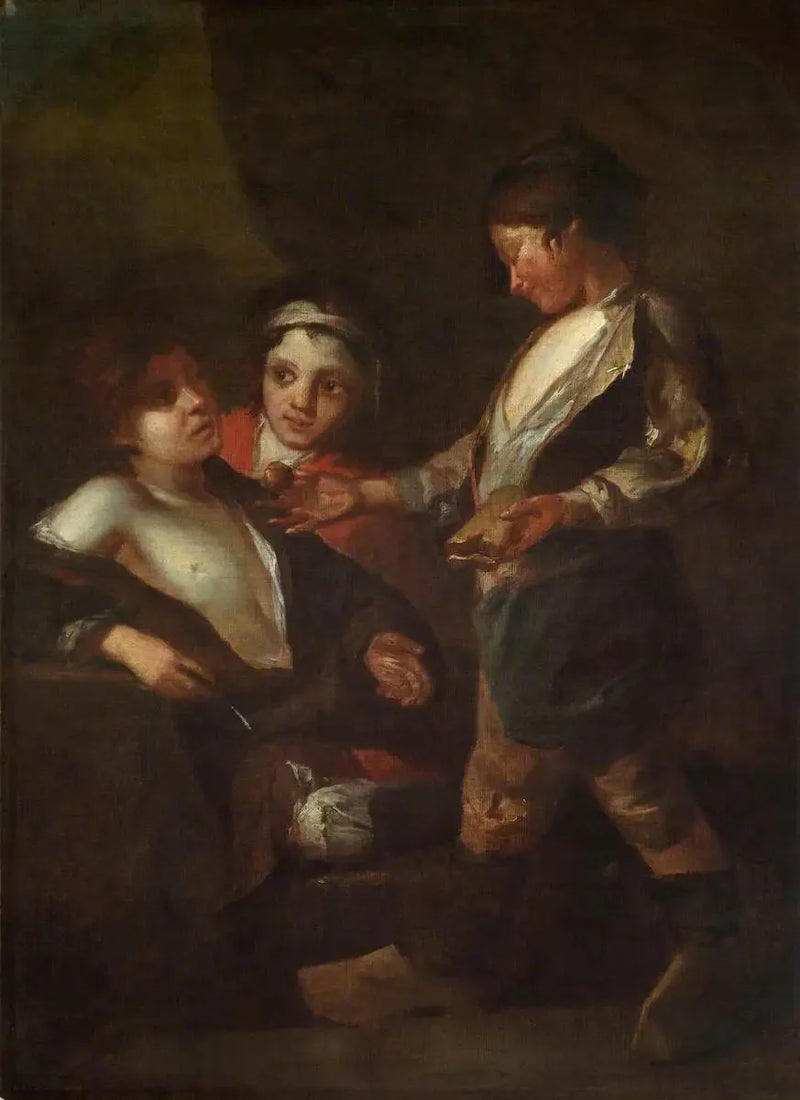 Los niños de la calle comen (diptyque, cartel de la derecha) - Bartolomé Esteban Murillo