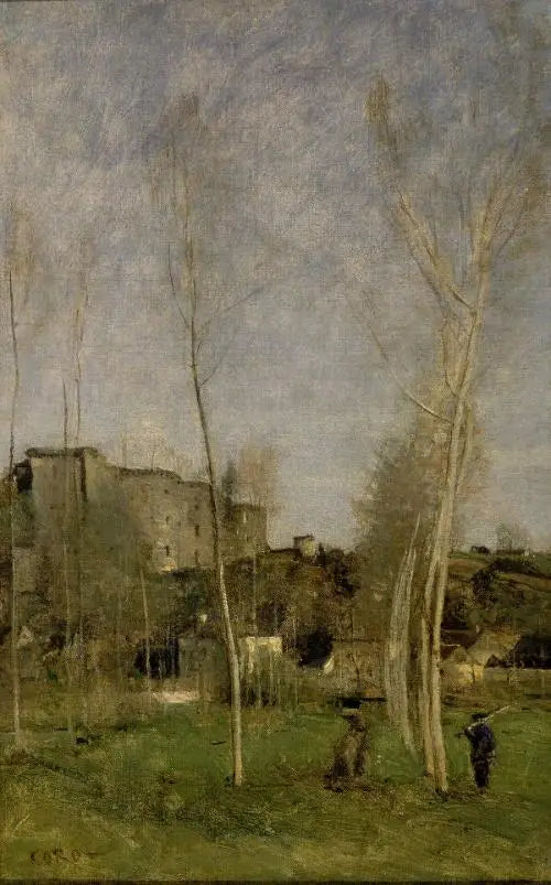 Los glacis de un castillo en ruinas - Jean-Baptiste Camille Corot
