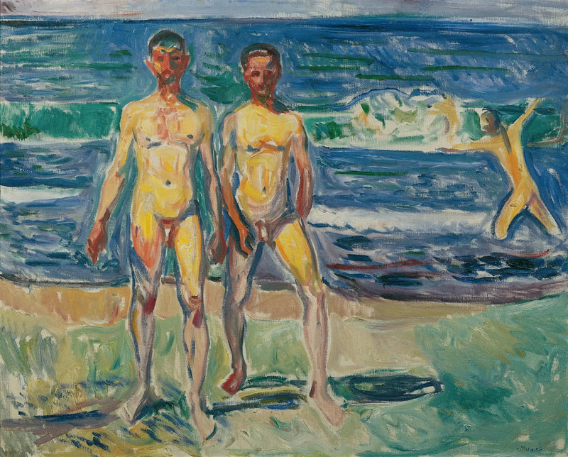 Los hombres bañándose - Edvard Munch