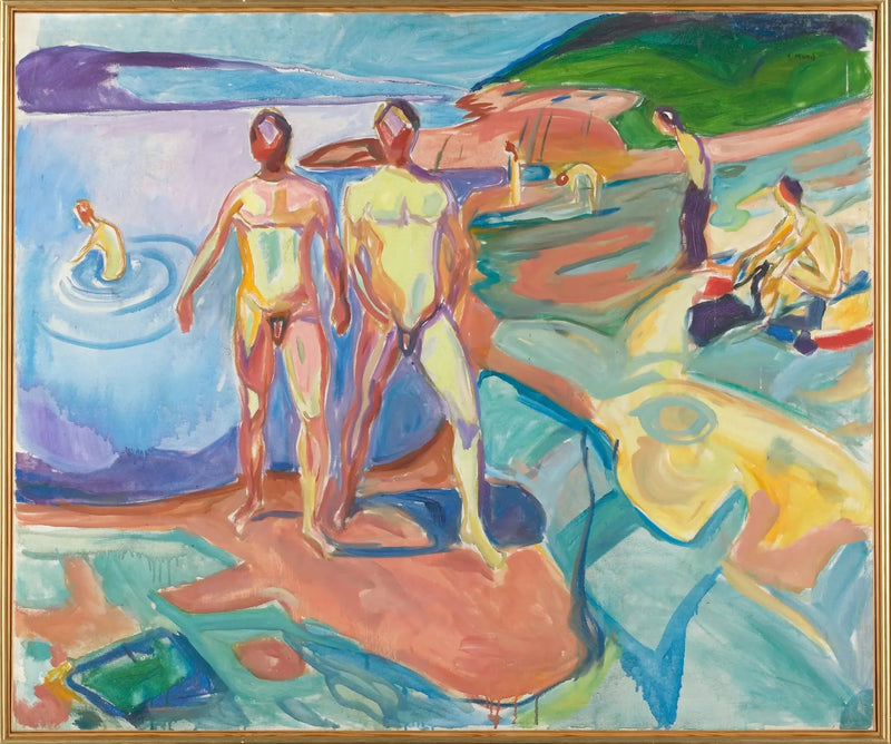 Los hombres bañándose - Edvard Munch