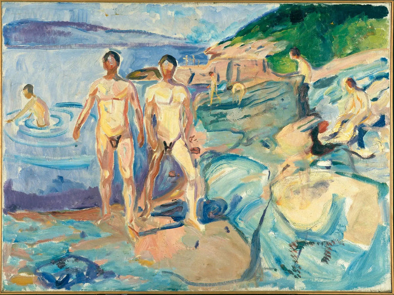 Los hombres bañándose - Edvard Munch