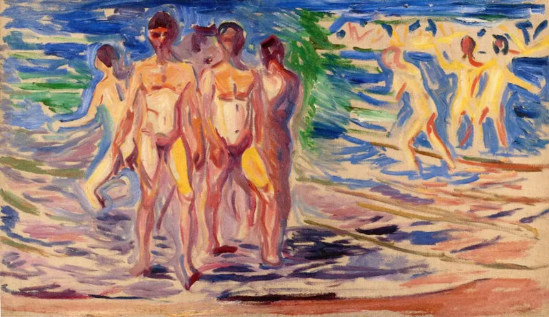 Los hombres bañándose - Edvard Munch