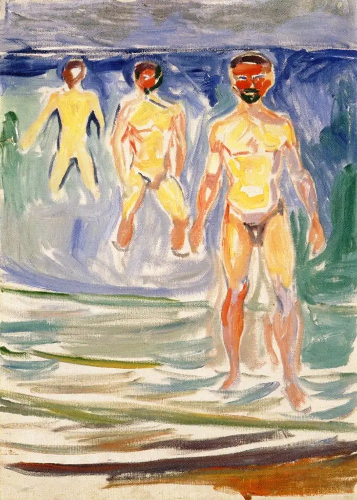 Los hombres bañándose - Edvard Munch