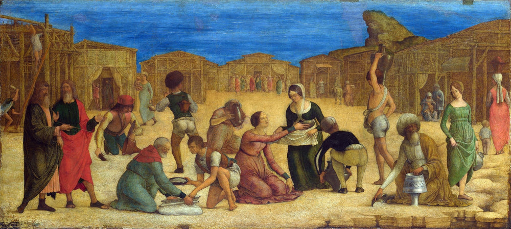 Les Israélites ramassent la manne - Ercole de’ Roberti image 1 reproduction de peinture à l’huile