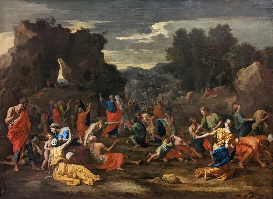 Los israelitas recogiendo el maná en el desierto - Nicolas Poussin