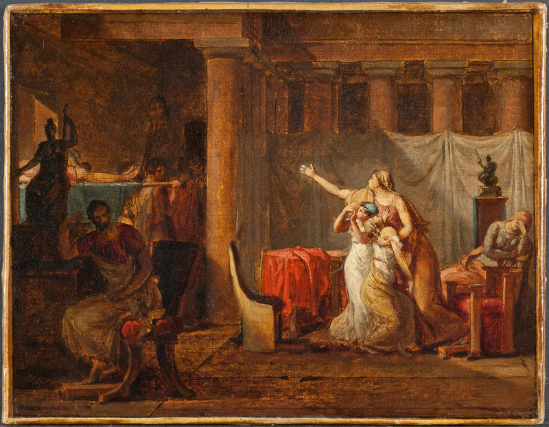 Los lictores traen a Bruto los cuerpos de sus hijos - Jacques-Louis David
