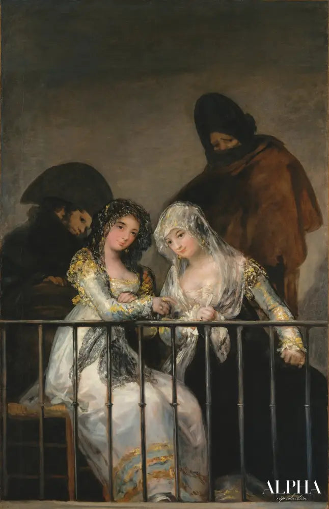 Les Majas au balcon - Francisco de Goya - Reproductions de tableaux et peintures haut de gamme