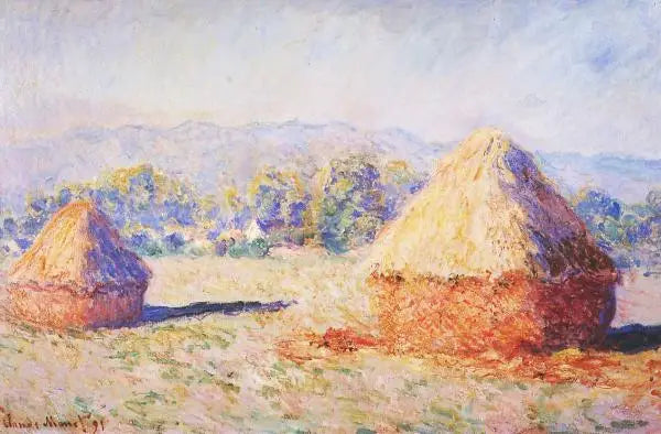 Los trigos bajo la luz del sol, el efecto de la mañana - Claude Monet