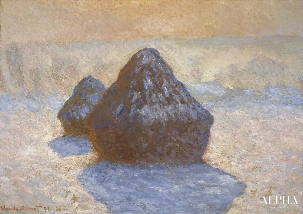 Les meules de foin : Effet de neige - Claude Monet - Reproductions de tableaux et peintures haut de gamme