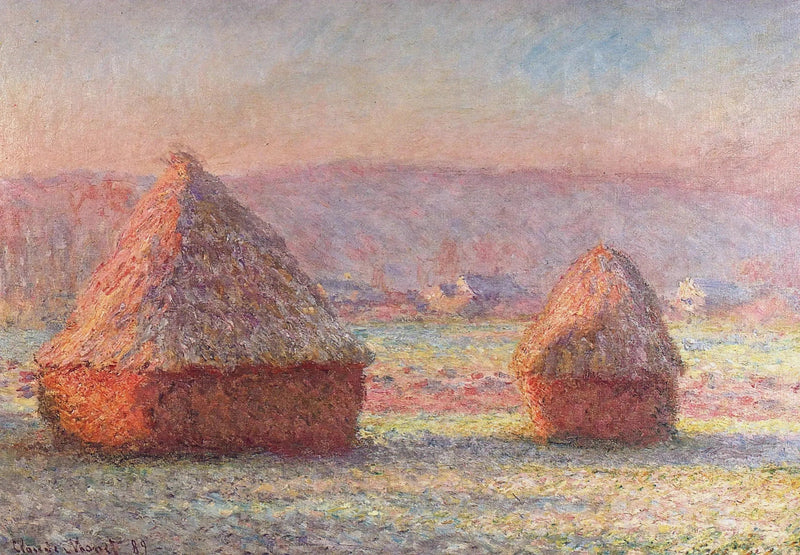 Las gavillas, efecto de escarcha blanca - Claude Monet