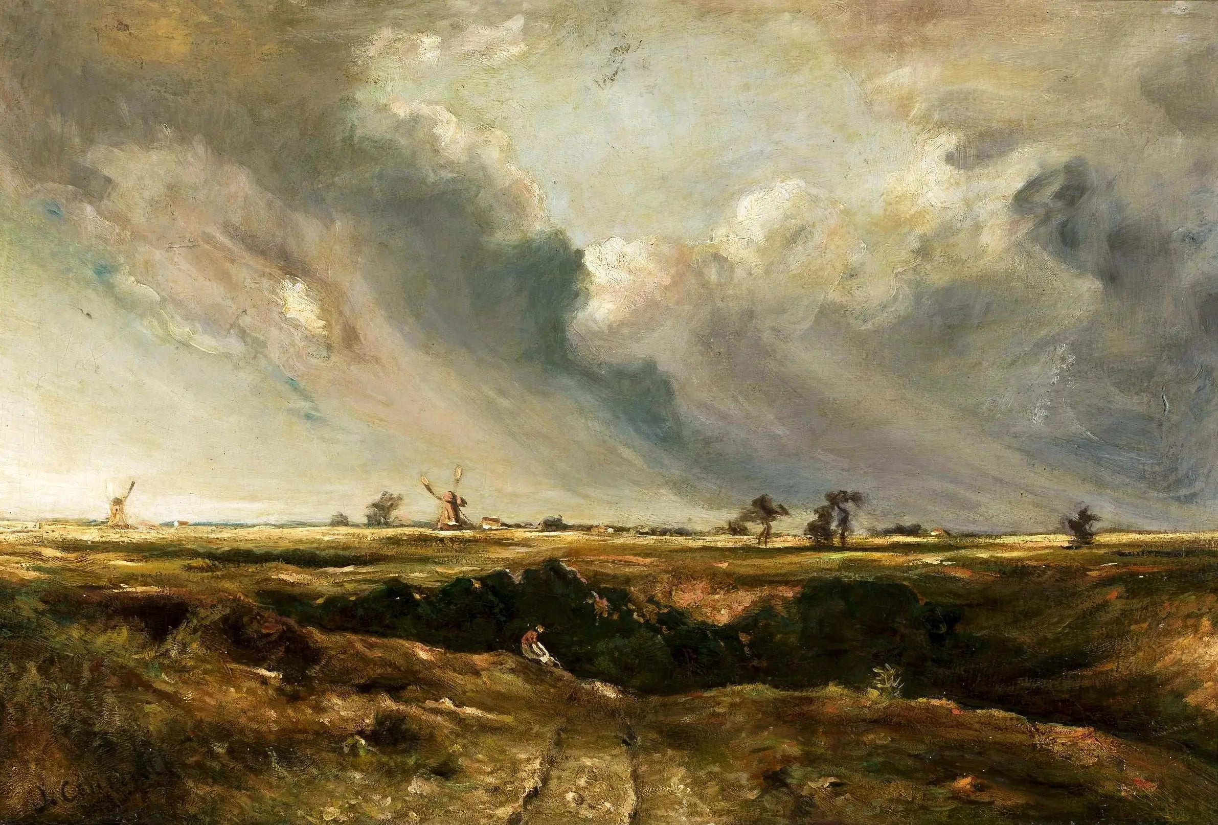 Les moulins dans le paysage. - John Constable - Alpha Reproduction