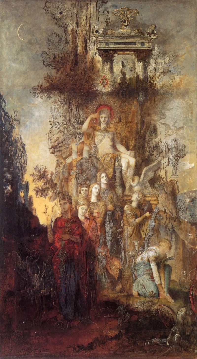 Las musas dejan a Apolo, su padre, para iluminar el mundo - Gustave Moreau