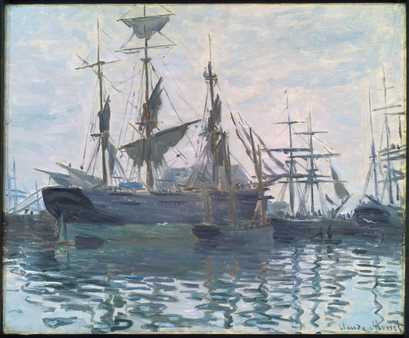 Los barcos en un puerto - Claude Monet
