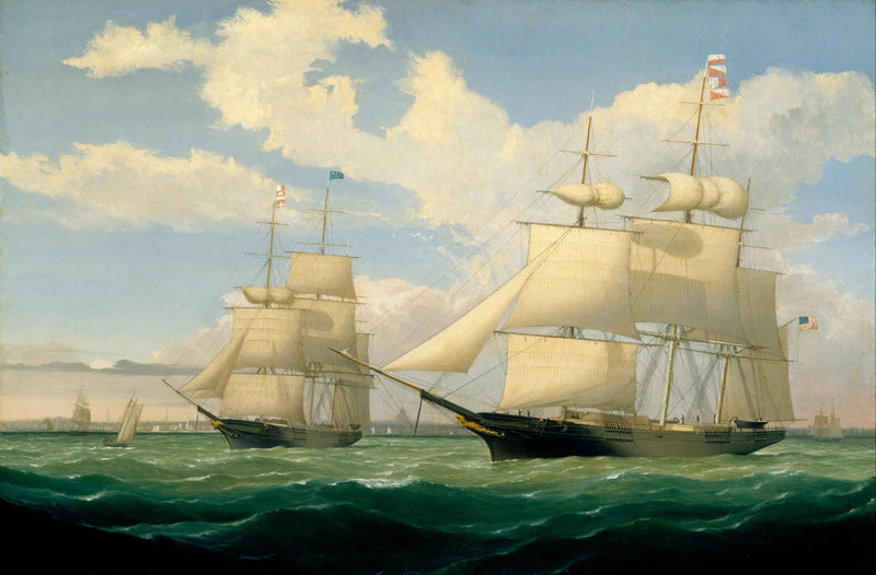 Los barcos « Winged Arrow » y « Southern Cross » en el puerto de Boston - Fitz Henry Lane