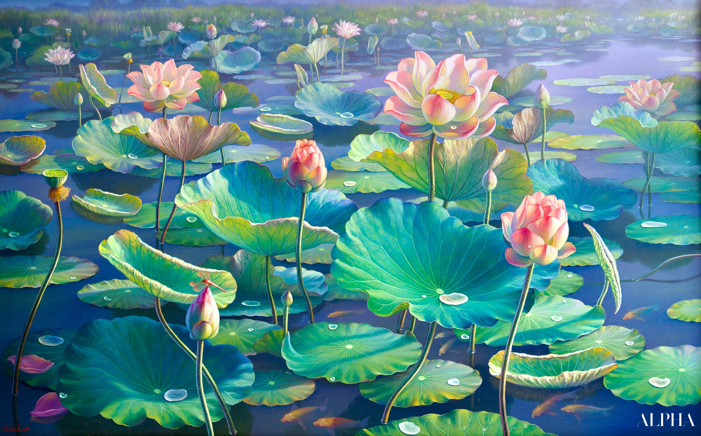 Les Nénuphars II | 160 x 100 cm Reproductions de tableaux à la peinture à l’huile