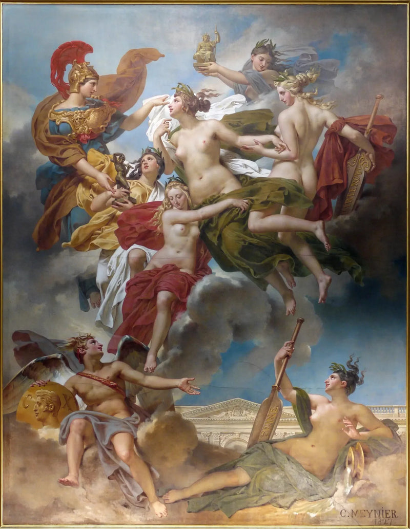 Las Ninfas de Parthenope dirigidas por la diosa de las Bellas Artes - Charles Meynier